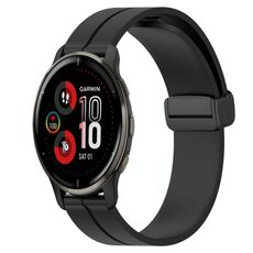Per Garmin Venu 2 Plus 20mm Cinturino in silicone con chiusura magnetica in tinta unita (nero)
