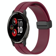 Per Garmin Venu 2 Plus 20mm Cinturino in silicone con chiusura magnetica in tinta unita (rosso vino)