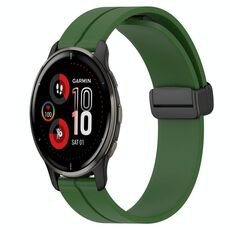 Per Garmin Venu 2 Plus 20mm Cinturino in silicone con chiusura magnetica in tinta unita (verde militare)