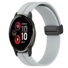 Per Garmin Venu 2 Plus 20mm Cinturino in silicone con chiusura magnetica in tinta unita (grigio)