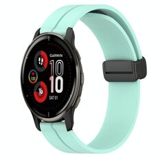 Per Garmin Venu 2 Plus 20mm Cinturino in silicone con chiusura magnetica in tinta unita (verde acqua)