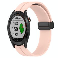 Per Garmin Approach S40 Cinturino per orologio in silicone con chiusura magnetica in tinta unita da 20 mm (rosa)