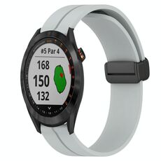 Per Garmin Approach S40 Cinturino per orologio in silicone con chiusura magnetica in tinta unita da 20 mm (grigio)