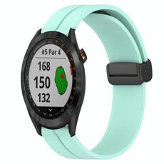 Per Garmin Approach S40 Cinturino per orologio in silicone con chiusura magnetica in tinta unita da 20 mm (verde acqua)