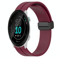 Per Garmin Forerunner 158 Cinturino in silicone con chiusura magnetica da 20 mm (rosso vino)
