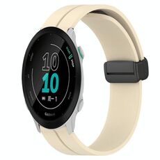 Per Garmin Forerunner 158 Cinturino per orologio in silicone con chiusura magnetica a tinta unita da 20 mm (beige)