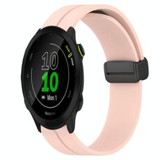 Per Garmin Forerunner 55 Cinturino per orologio in silicone con chiusura magnetica a tinta unita da 20 mm (rosa)