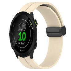 Per Garmin Forerunner 55 Cinturino per orologio in silicone con chiusura magnetica a tinta unita da 20 mm (beige)