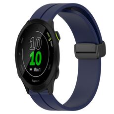 Per Garmin Forerunner 55 20mm cinturino in silicone con chiusura magnetica in tinta unita (blu notte)