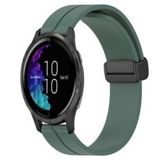 Per Garmin Venu 20mm Cinturino in silicone con chiusura magnetica in tinta unita (verde oliva)