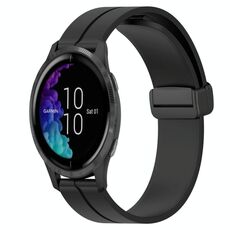 Per Garmin Venu 20mm Cinturino in silicone con chiusura magnetica in tinta unita (nero)