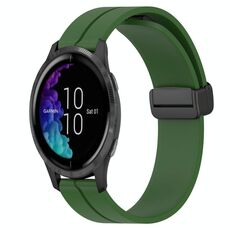 Per Garmin Venu 20mm Cinturino in silicone con chiusura magnetica in tinta unita (verde militare)