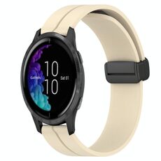 Cinturino per orologio in silicone con chiusura magnetica a tinta unita Garmin Venu da 20 mm (beige)