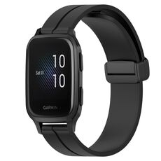 Per Garmin Venu SQ 20mm cinturino in silicone con chiusura magnetica in tinta unita (nero)