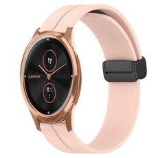 Per Garminmove Luxe 20mm Cinturino in silicone con chiusura magnetica in tinta unita (rosa)