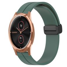 Per Garminmove Luxe 20mm cinturino in silicone con chiusura magnetica in tinta unita (verde oliva)