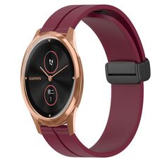 Per Garminmove Luxe 20mm cinturino in silicone con chiusura magnetica in tinta unita (rosso vino)