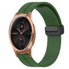 Per Garminmove Luxe 20mm cinturino in silicone con chiusura magnetica in tinta unita (verde militare)