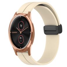 Per Garminmove Luxe 20mm Cinturino in silicone con chiusura magnetica in tinta unita (beige)