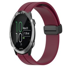 Cinturino in silicone con chiusura magnetica per Garmin Forerunner 645 Music 20 mm (rosso vino)