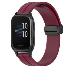 Per Garmin Venu Sq 2 20mm cinturino in silicone con chiusura magnetica in tinta unita (rosso vino)