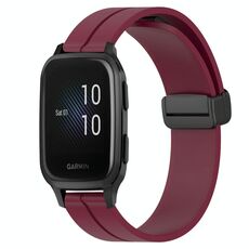 Per Garmin Venu Sq 2 Music 20mm Cinturino magnetico in silicone con chiusura magnetica (rosso vino)