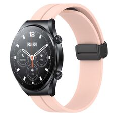 Per Xiaomi MI Watch S1 Cinturino per orologio in silicone con chiusura magnetica in tinta unita da 22 mm (rosa)