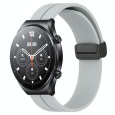 Per Xiaomi MI Watch S1 Cinturino per orologio in silicone con chiusura magnetica in tinta unita da 22 mm (grigio)