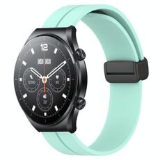 Per Xiaomi MI Watch S1 Pro Cinturino per orologio in silicone con chiusura magnetica in tinta unita da 22 mm (verde acqua)