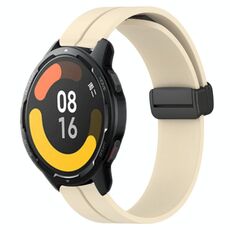 Per Xiaomi MI Watch Color 2 Cinturino per orologio in silicone con chiusura magnetica in tinta unita da 22 mm (beige)
