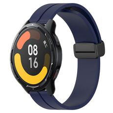 Per Xiaomi MI Watch Color 2 22mm Cinturino in silicone con chiusura magnetica in tinta unita (blu notte)