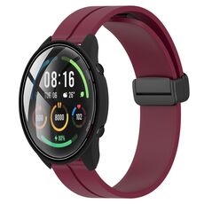 Per Xiaomi MI Watch Colore 22mm Cinturino magnetico in silicone con chiusura magnetica (rosso vino)