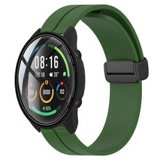Per Xiaomi MI Watch Color 22mm Cinturino magnetico in silicone con chiusura magnetica (verde militare)