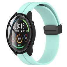 Cinturino per orologio in silicone con chiusura magnetica a tinta unita da 22 mm per Xiaomi MI Watch (verde acqua)
