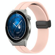 Per Huawei Watch GT3 Pro 46mm 22mm Cinturino in silicone con chiusura magnetica a tinta unita (rosa)