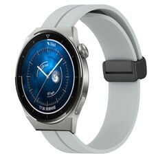 Per Huawei Watch GT3 Pro 46mm 22mm Cinturino in silicone con chiusura magnetica in tinta unita (grigio)