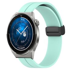 Per Huawei Watch GT3 Pro 46mm 22mm Cinturino in silicone con chiusura magnetica in tinta unita (verde acqua)