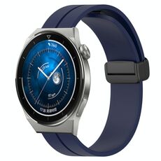 Per Huawei Watch GT3 Pro 46mm 22mm Cinturino in silicone con chiusura magnetica in tinta unita (blu notte)