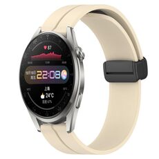 Per Huawei Watch 3 Pro 22mm Cinturino in silicone con chiusura magnetica in tinta unita (beige)