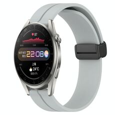 Per Huawei Watch 3 Pro 22mm Cinturino in silicone con chiusura magnetica in tinta unita (grigio)