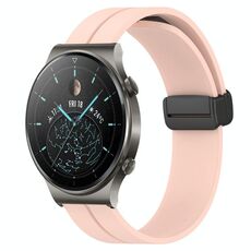 Cinturino per orologio in silicone con chiusura magnetica a tinta unita da 22 mm per Huawei GT2 Pro (rosa)