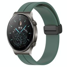 Cinturino per orologio in silicone con chiusura magnetica a tinta unita da 22 mm per Huawei GT2 Pro (verde oliva)