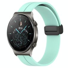 Cinturino per orologio in silicone con chiusura magnetica a tinta unita da 22 mm per Huawei GT2 Pro (verde acqua)