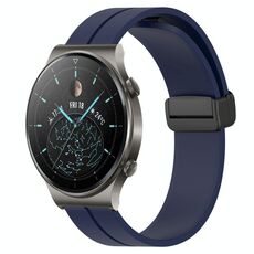 Cinturino per orologio in silicone con chiusura magnetica a tinta unita da 22 mm per Huawei GT2 Pro (blu notte)