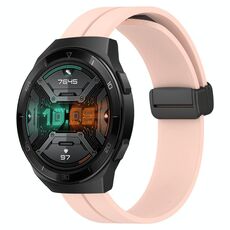 Per Huawei Watch GT 2E 22mm Cinturino in silicone con chiusura magnetica in tinta unita (rosa)