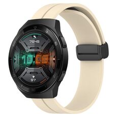 Per Huawei Watch GT 2E 22mm Cinturino in silicone con chiusura magnetica in tinta unita (beige)