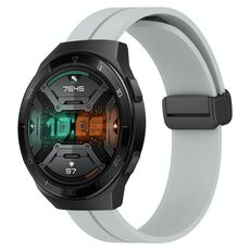 Per Huawei Watch GT 2E 22mm Cinturino in silicone con chiusura magnetica in tinta unita (grigio)