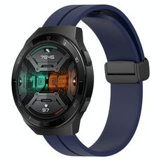 Per Huawei Watch GT 2E 22mm Cinturino in silicone con chiusura magnetica in tinta unita (blu notte)