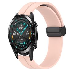 Per Huawei GT2 46mm 22mm Cinturino in silicone con chiusura magnetica in tinta unita (rosa)