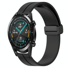 Cinturino in silicone con chiusura magnetica per Huawei GT2 46 mm 22 mm (nero)